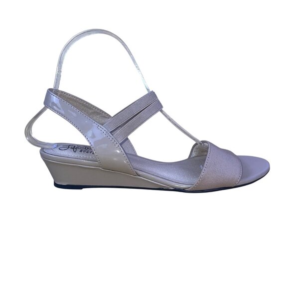 Life Stride Women’s Beige Patent Wide Strap Wedge Sandals 7.5M main image 4